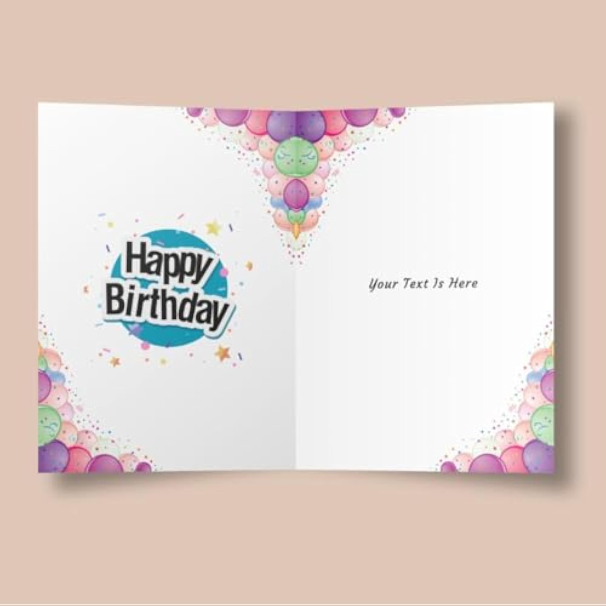 Printed Happy Birthday Greeting Card with Envelope